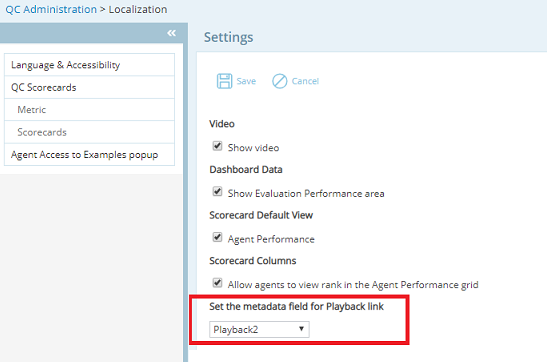 Settings window